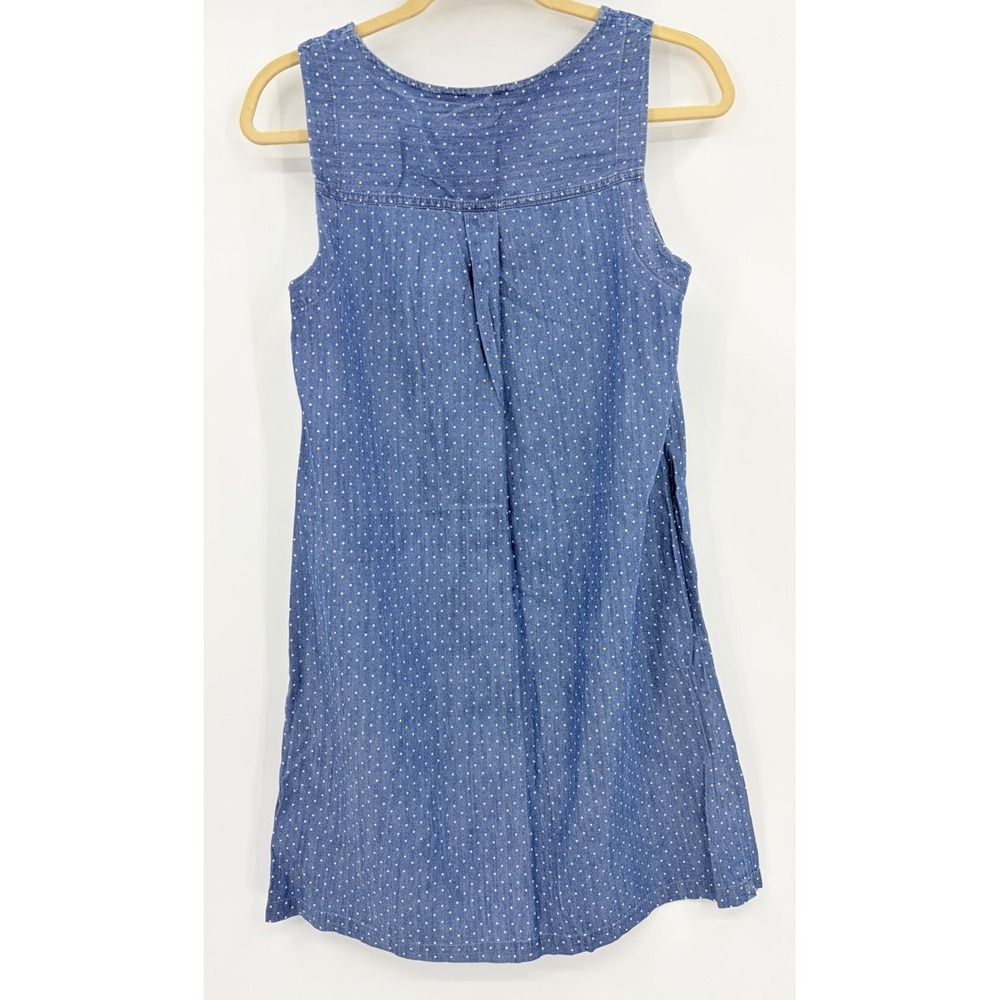 Tommy Hilfiger Polka Dot Sleeveless Denim Chambray Shift Dress Size 8 Blue - Picture 8 of 10